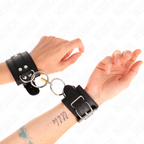 KINK – SCHWARZE, VERSTELLBARE O-RING-ARMBANDMANSCHETTEN 20–28 CM X 5,5 CM