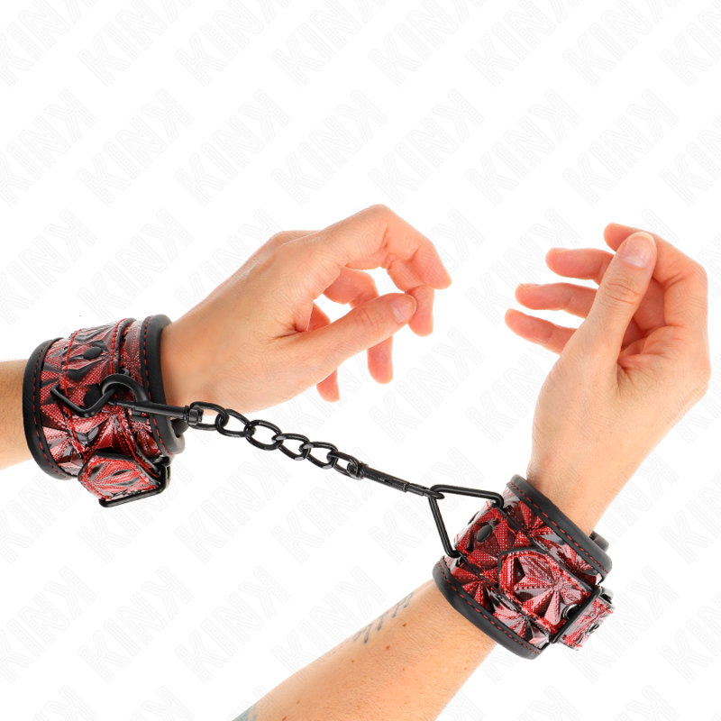 KINK - VERSTELLBARE HANDGELENKSTÜTZE, DUNKELROT MIT DIAMANTMUSTER, 17-26 CM X 5,5 CM