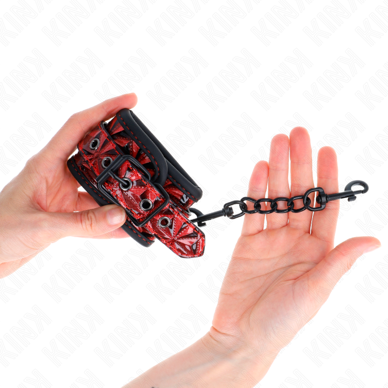 KINK - VERSTELLBARE HANDGELENKSTÜTZE, DUNKELROT MIT DIAMANTMUSTER, 17-26 CM X 5,5 CM