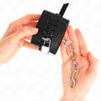 KINK - VERRIEGELBARE LUXUS-HANDGELENKMANSCHETTEN SCHWARZ VERSTELLBAR 14,5-21 CM X 6 CM