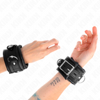 KINK – SCHWERE, MIT SCHWARZEM FELL GEFÜTTERTE HANDGELENKMANSCHETTEN, VERSTELLBAR 20-30 CM X 6 CM