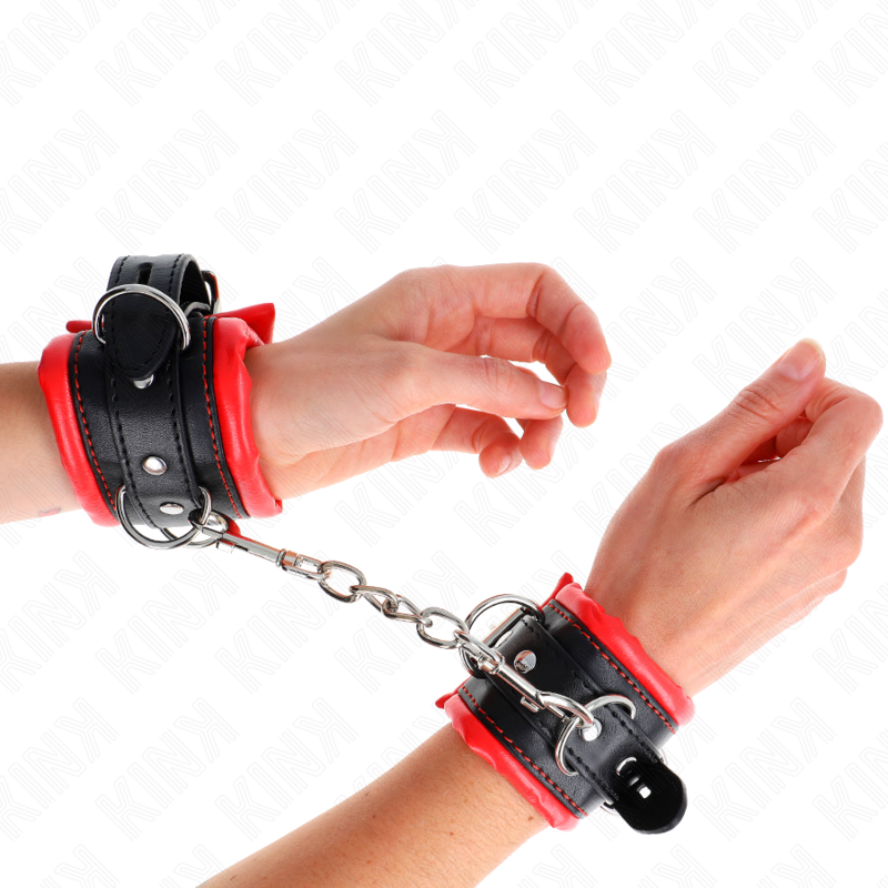 KINK - ROBUSTES, ROT GEFÜTTERTE, VERSTELLBARE HANDGELENKMANSCHETTEN 20-30 CM X 6 CM