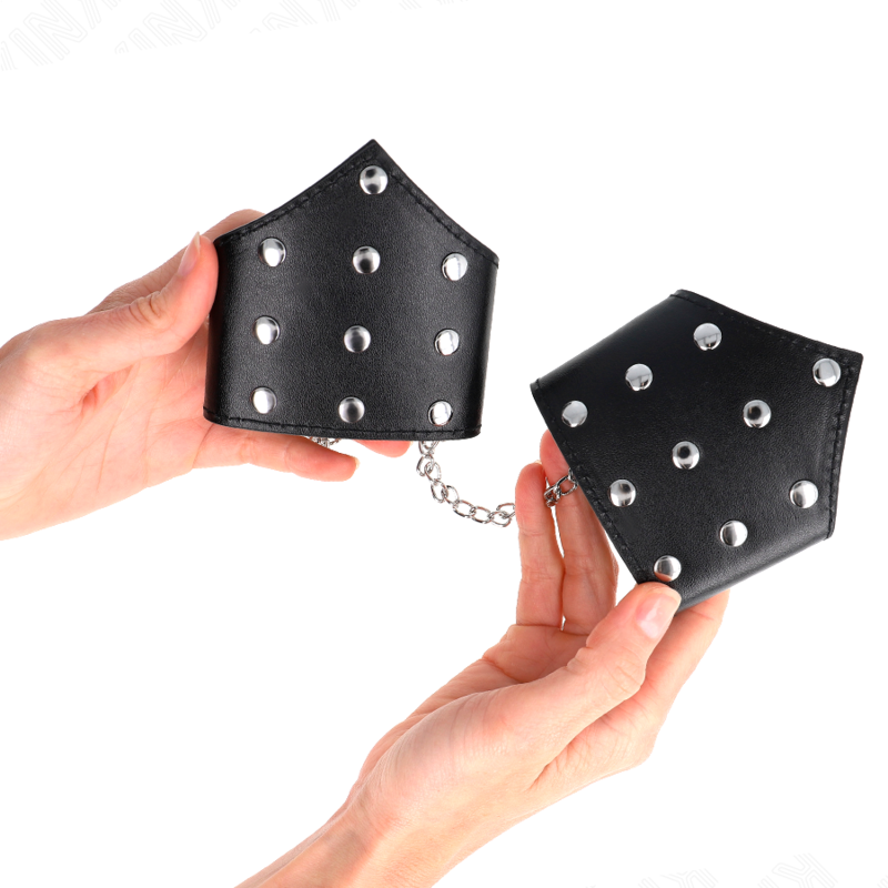 KINK - ARMBÄNDER SCHWARZER SPIKE-STIL MIT VERSTELLBARER KETTE 17-23 CM X 8,5 CM