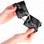 KINK - FIXE HANDGELENKMANSCHETTE MIT RING UND VERSTELLBAREN NIETEN SCHWARZ 17-22 CM X 6,5 CM