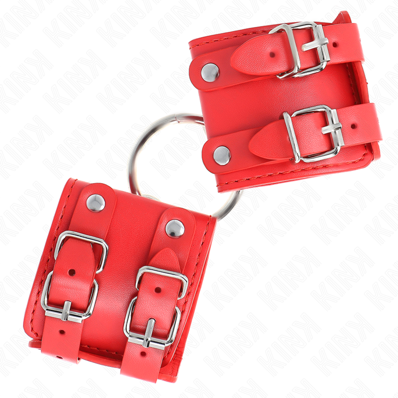 KINK - FESTE HANDGELENKSTÜTZEN MIT RING UND VERSTELLBAREN NÄGELN ROT 17-22 CM X 6,5 CM