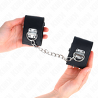KINK - FESTE HANDGELENKSTÜTZEN MIT 30 CM KETTE UND SCHWARZEM SCHLOSS VERSTELLBAR 16-23 CM X 5,5 CM