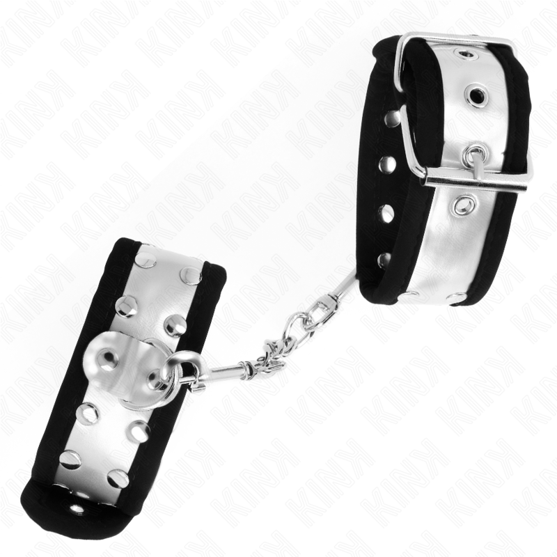 KINK - SCHMALE HANDGELENKAUFLAGEN SCHWARZ / SILBER 30 X 4 CM