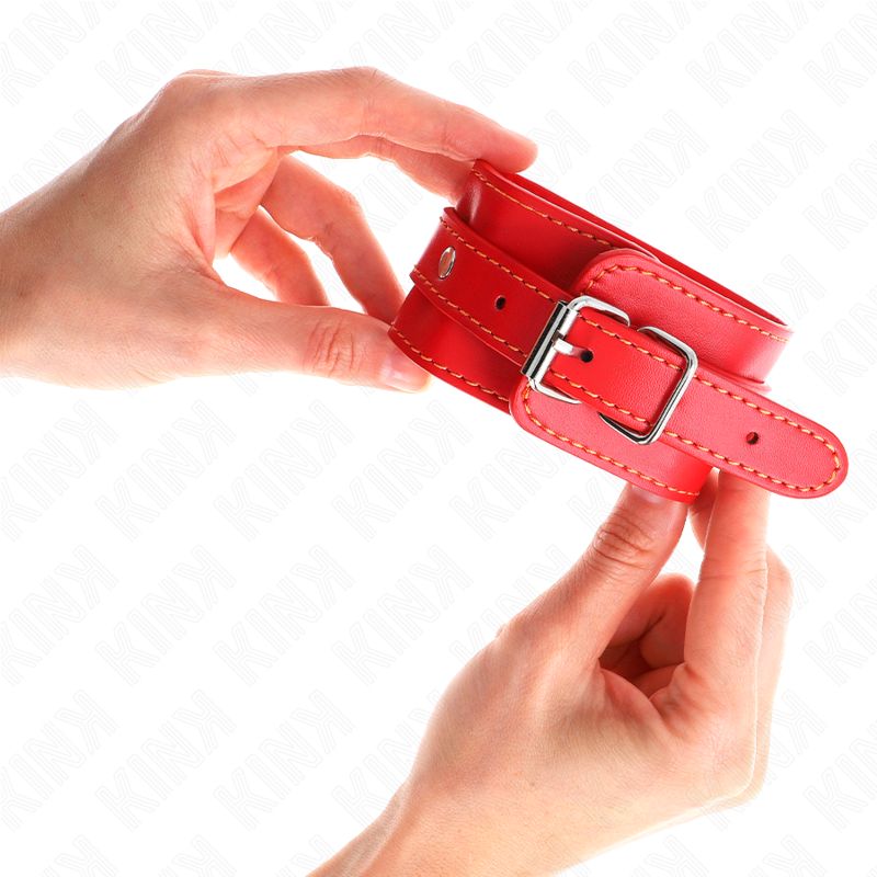 KINK - VERSTELLBARE ROTE HANDGELENKSFESSELN, SCHMAL, 21-33 CM