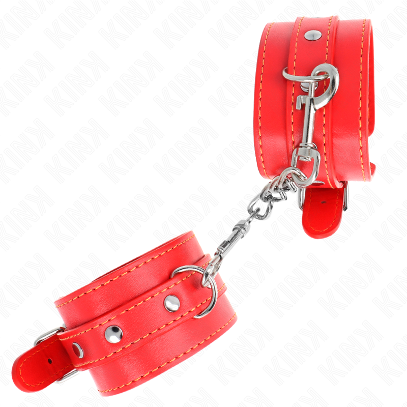 KINK - VERSTELLBARE ROTE HANDGELENKSFESSELN, SCHMAL, 21-33 CM