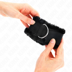 KINK – VERSTELLBARE HANDGELENKMANSCHETTEN, SCHWARZ, MIT KUNSTFELL GEFÜTTERT, 17–31 CM X 7 CM