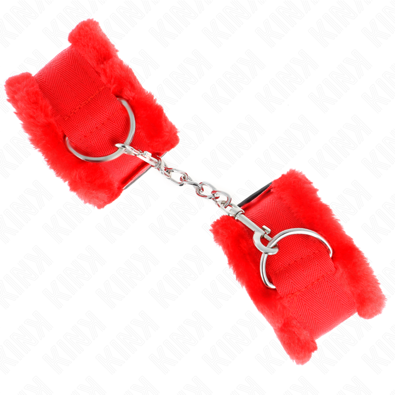 KINK - HANDGELENKSTÜTZEN, ROTES FELLGEFÜTTERT, VERSTELLBAR 17-31 CM X 7 CM