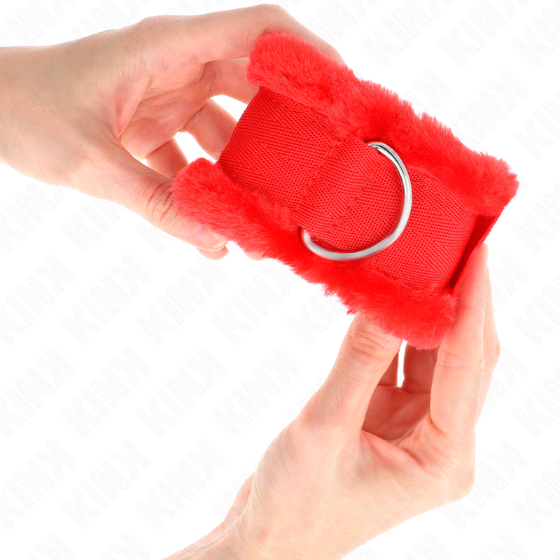 KINK - HANDGELENKSTÜTZEN, ROTES FELLGEFÜTTERT, VERSTELLBAR 17-31 CM X 7 CM