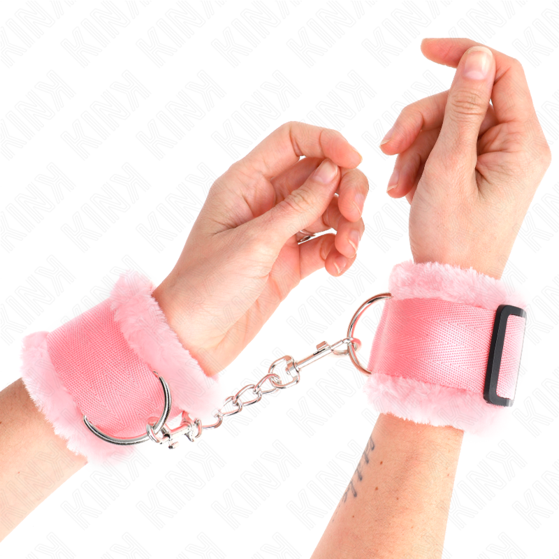 KINK - ROSA PELZGEFÜTTERTE VERSTELLBARE HANDGELENKSTÜTZEN 17-31 CM X 7 CM