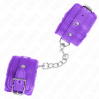 KINK – PREMIUM-PELZGEFÜTTERTE HANDGELENKMANSCHETTEN VIOLETT MIT VERSTELLBAREM VIOLETTEM RIEMEN 17-29 CM X 6 CM