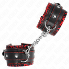 KINK - ROT/SCHWARZ GEFÜTTERTE HANDGELENKFESSEL, VERSTELLBAR 17-29 CM X 6 CM