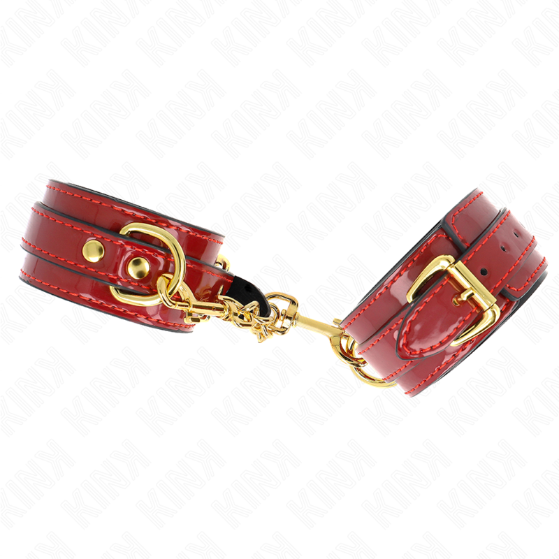 KINK - HANDGELENKFESSELN JOANNA ANGEL ROT VERSTELLBAR MIT GOLDKETTE 16,5-26 CM X 4 CM