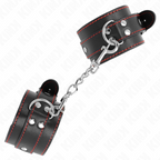 KINK - SCHWARZE HANDGELENKSTÜTZE MIT ROTEM FUTTER, VERSTELLBAR 20-28 CM X 5,5 CM