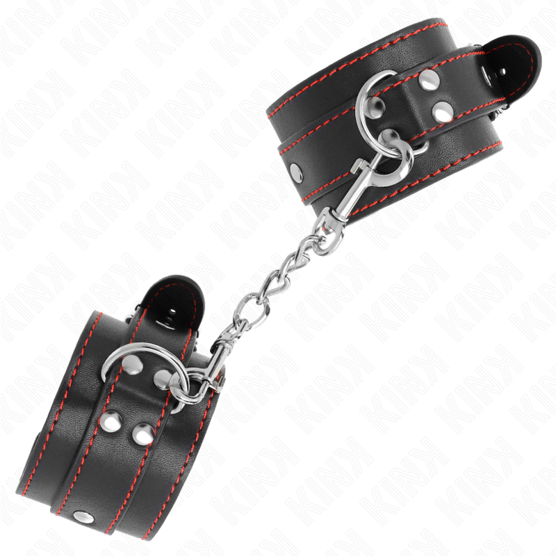 KINK - SCHWARZE HANDGELENKSTÜTZE MIT ROTEM FUTTER, VERSTELLBAR 20-28 CM X 5,5 CM