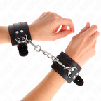 KINK - SCHWARZE HANDGELENKSTÜTZE MIT ROTEM FUTTER, VERSTELLBAR 20-28 CM X 5,5 CM