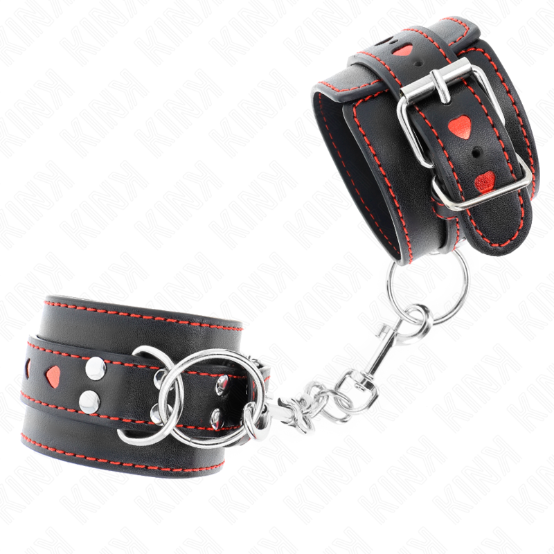 KINK - SCHWARZE HANDGELENKSTÜTZE MIT ROTER HERZEINLAGE VERSTELLBAR 21-28 CM X 5,5 CM