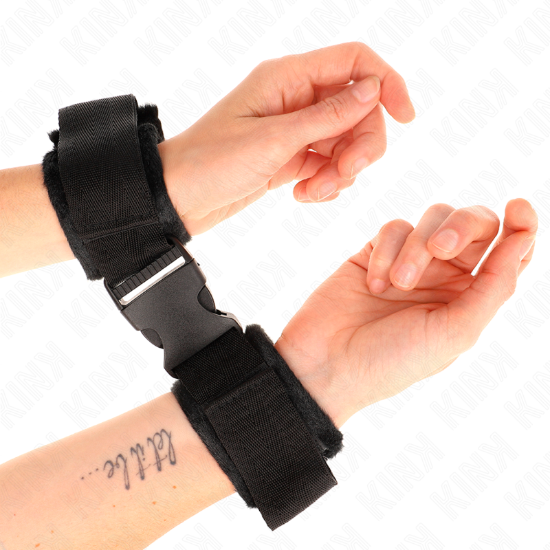 KINK - HANDGELENK-FESSELN MIT ROT-SCHWARZEM NYLON-KLETTVERSCHLUSS MODELL 1 VERSTELLBAR 25-35 CM X 6 CM