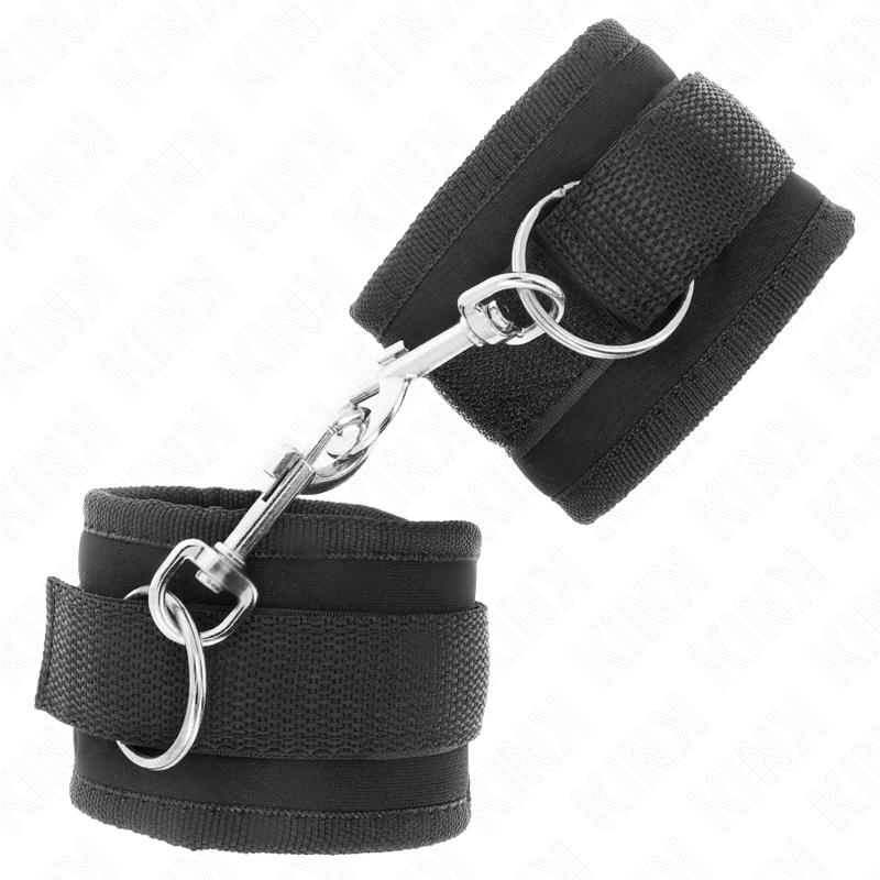 KINK - SCHWARZE NYLON-HANDGELENKMANSCHETTEN MIT KLETTVERSCHLUSS MODELL 2 VERSTELLBAR 18-35 CM X 6 CM