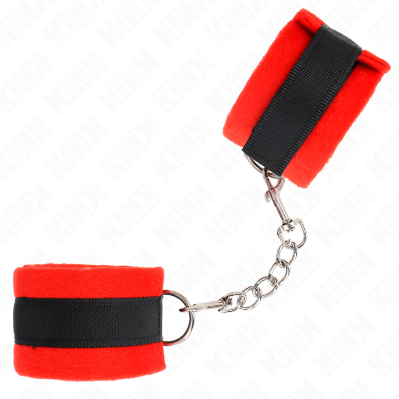 KINK - MANCHETTEN ANFÄNGER PELZ SCHWARZ-ROT 30 X 7 CM