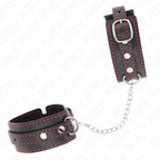 KINK – SCHWARZE HANDGELENKSFESSELN MIT ROTEM, VERSTELLBAREM FUTTER 14-24 CM X 3,5 CM