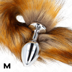 KINK - PLUG ANAL TAILLE M 8 X 3,5 CM AVEC QUEUE SYNTHÉTIQUE 40 CM MARRON