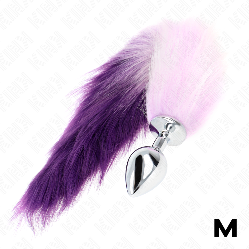 KINK - ANALPLUG GRÖSSE M 8 X 3,5 CM MIT SYNTHETISCHEM SCHWANZ 40 CM VIOLETT