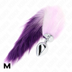 KINK - ANALPLUG GRÖSSE M 8 X 3,5 CM MIT SYNTHETISCHEM SCHWANZ 40 CM VIOLETT