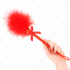 KINK - Nylonseil-Angel mit Kitzel-Federn und rotem Knoten 25 cm