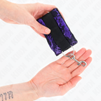 KINK - HANDGELENKMANSCHETTEN KURZ AUS SAMTSPITZEN UND LILA/SCHWARZEM NYLONBAND 23 X 6,5 CM