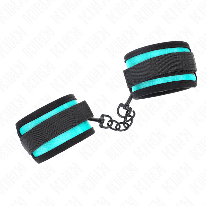 KINK - VERSTELLBARE NYLON-HANDGELENKFESSEL MIT KLETTVERSCHLUSS SCHWARZ-BLAU 18-32 CM X 5 CM
