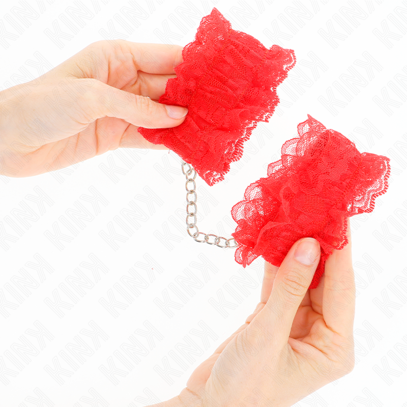 KINK - ELASTISCHE SPITZEN-HANDSCHELLEN ROT
