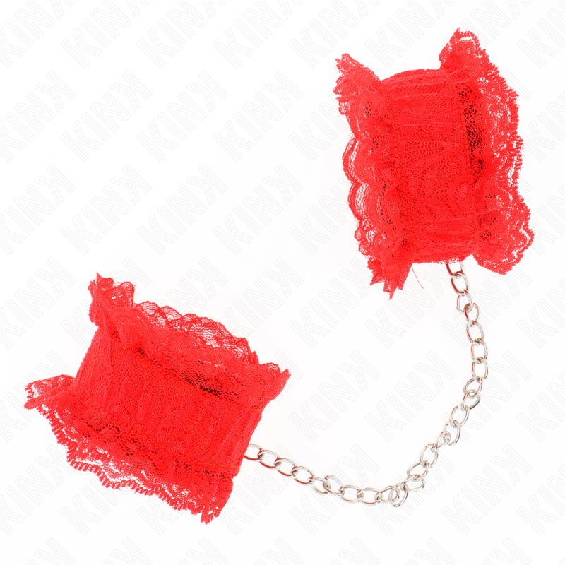 KINK - ELASTISCHE SPITZEN-HANDSCHELLEN ROT
