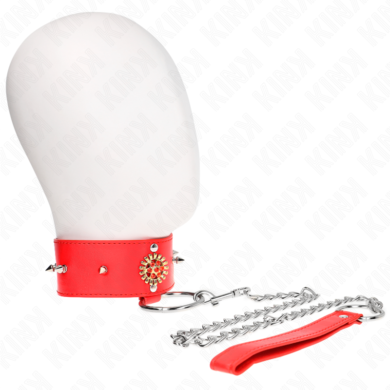 KINK - ROTES DIAMANTENHALSBAND MIT VERSTELLBARER GÜRTEL 65 CM (35-51 CM X 7 CM)