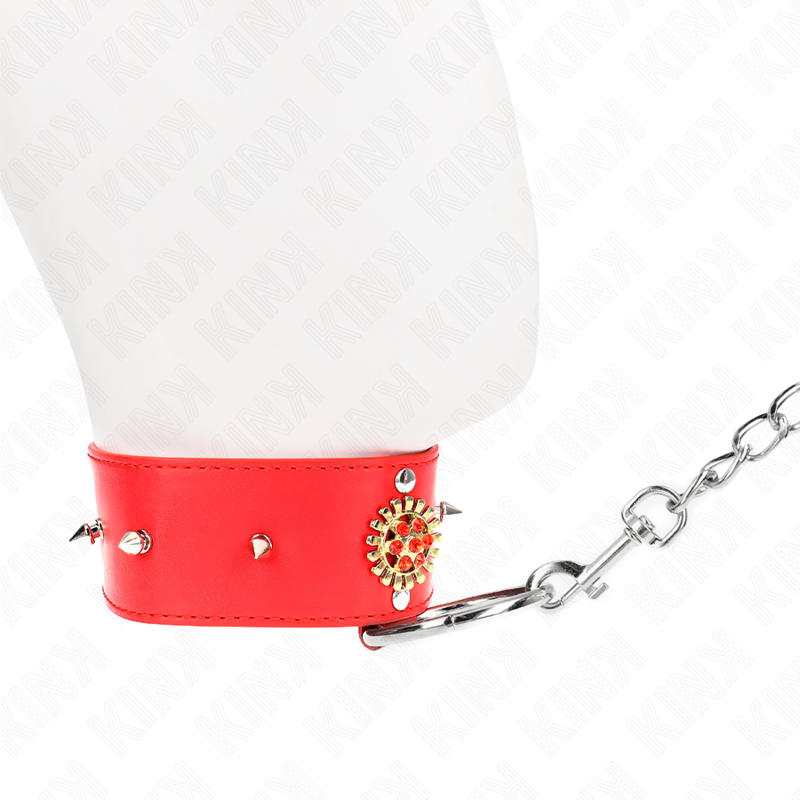 KINK - ROTES DIAMANTENHALSBAND MIT VERSTELLBARER GÜRTEL 65 CM (35-51 CM X 7 CM)