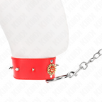 KINK - ROTES DIAMANTENHALSBAND MIT VERSTELLBARER GÜRTEL 65 CM (35-51 CM X 7 CM)