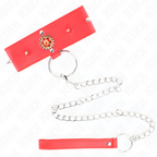 KINK - ROTES DIAMANTENHALSBAND MIT VERSTELLBARER GÜRTEL 65 CM (35-51 CM X 7 CM)