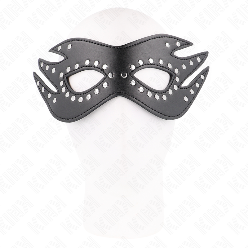 KINK - MASKE AUS KUNSTLEDER MIT NIETEN MODELL 3 26 x 9,5 CM