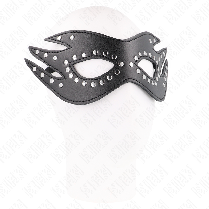 KINK - MASKE AUS KUNSTLEDER MIT NIETEN MODELL 3 26 x 9,5 CM