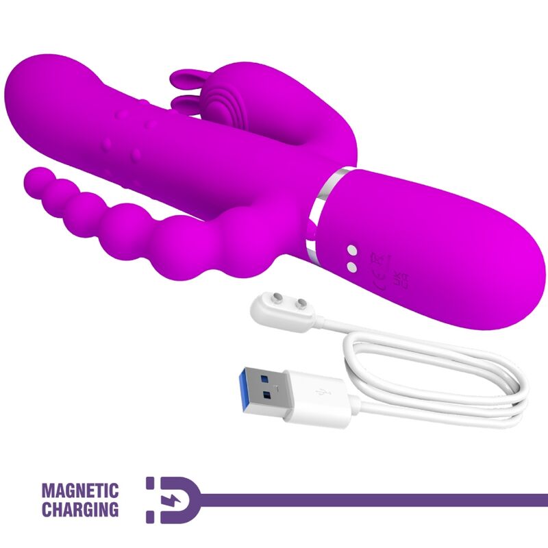PRETTY LOVE - CAMMY MULTIFUNKTIONALER 4-IN-1-TRIPLE-VIBRATOR ROSA