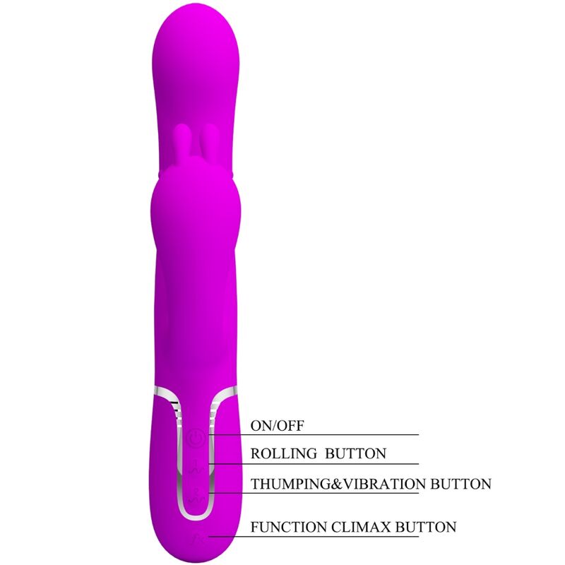 PRETTY LOVE - CAMMY MULTIFUNKTIONALER 4-IN-1-TRIPLE-VIBRATOR ROSA