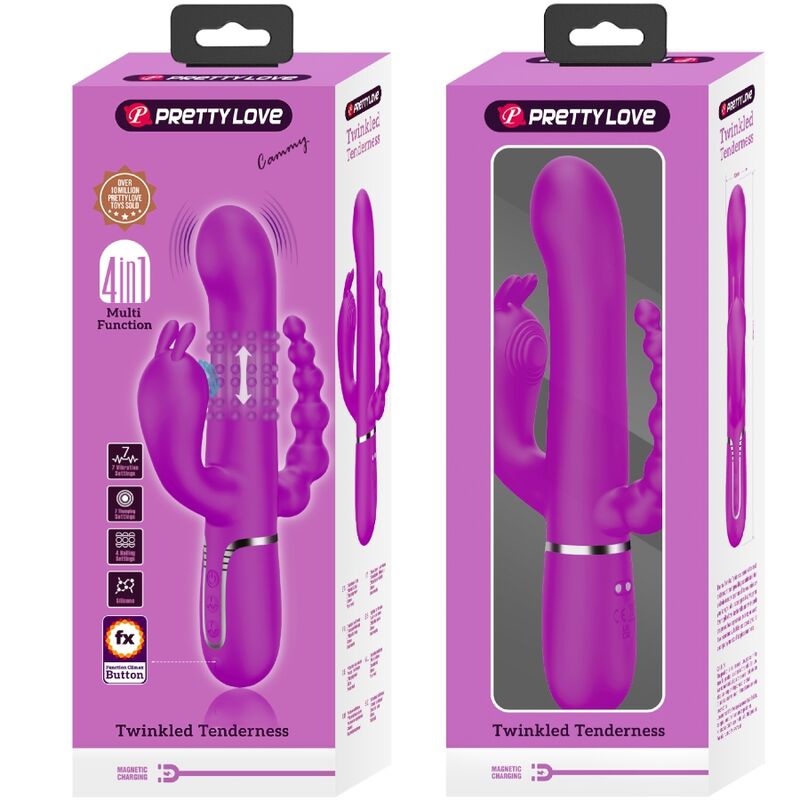 PRETTY LOVE - CAMMY MULTIFUNKTIONALER 4-IN-1-TRIPLE-VIBRATOR ROSA
