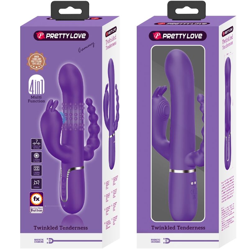 PRETTY LOVE - CAMMY MULTIFUNKTIONSDREIFACHVIBRATOR 4-IN-1 VIOLETT
