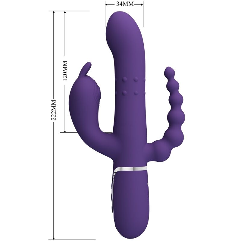 PRETTY LOVE - CAMMY MULTIFUNKTIONSDREIFACHVIBRATOR 4-IN-1 VIOLETT