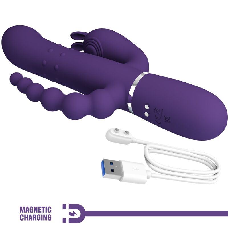 PRETTY LOVE - CAMMY MULTIFUNKTIONSDREIFACHVIBRATOR 4-IN-1 VIOLETT