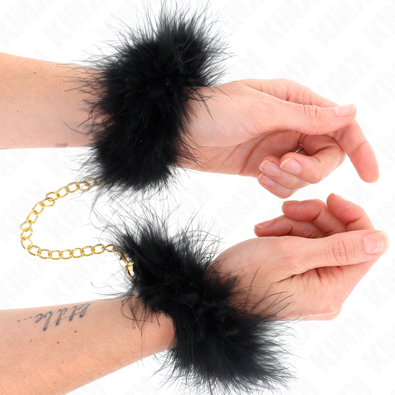 KINK - FEDERMANSCHETTEN MIT GOLDENER KETTE MODELL 0