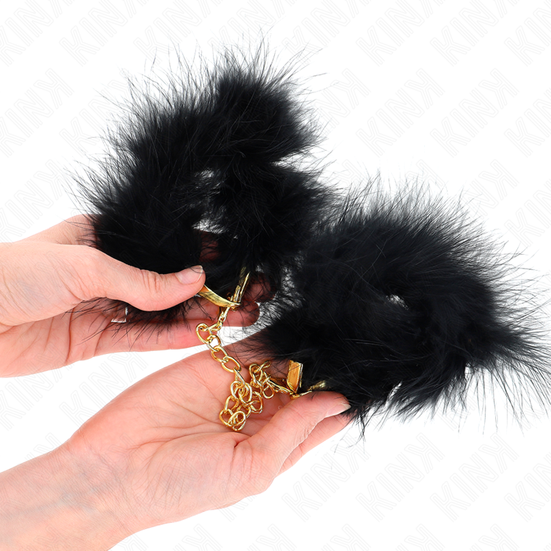 KINK - FEDERMANSCHETTEN MIT GOLDENER KETTE MODELL 0